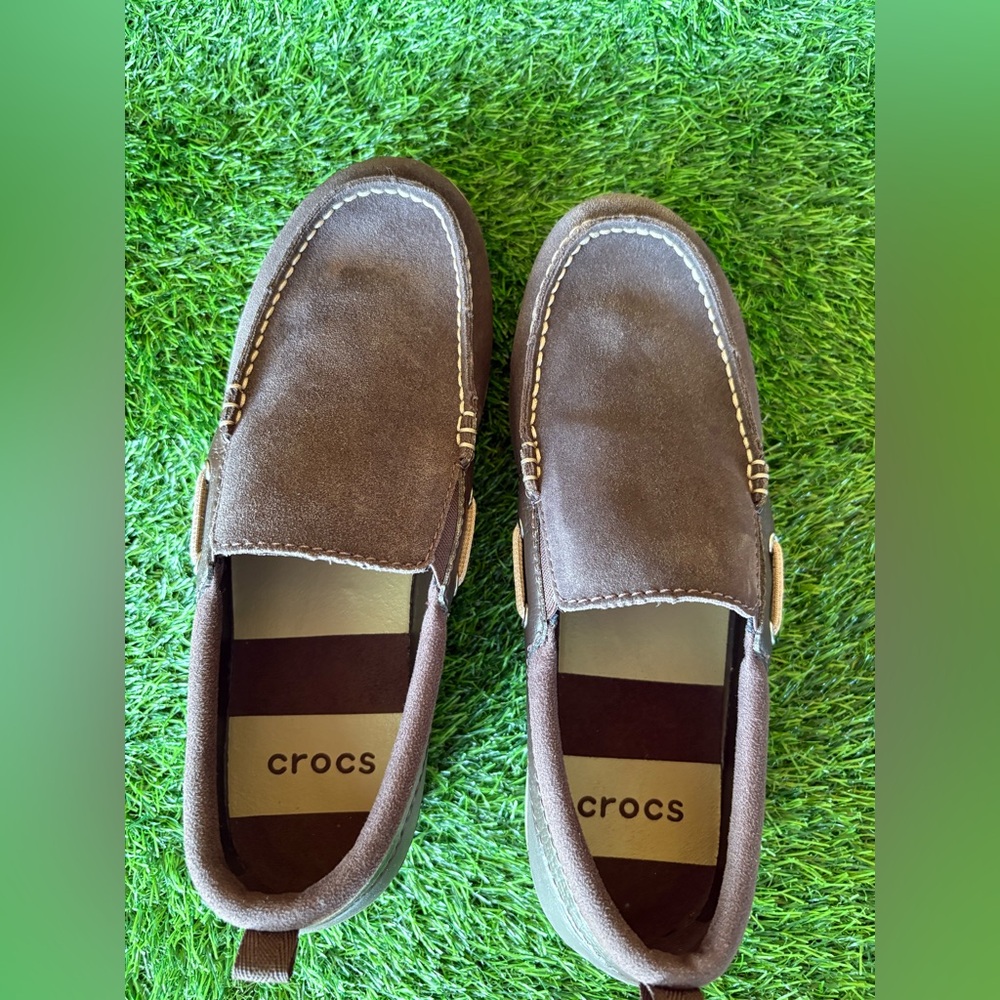 CROCS Men’s Santa Cruz Casual Loafer Shoe-Size: 9-Color: Brown/Tan-Preowned, VGC - Picture 6 of 10